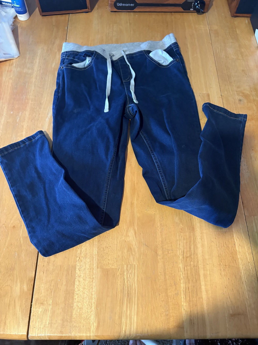 Justice Girls Mid Rise Knit Waist Super Skinny Jeans Blue Size 14 Plus Pull On